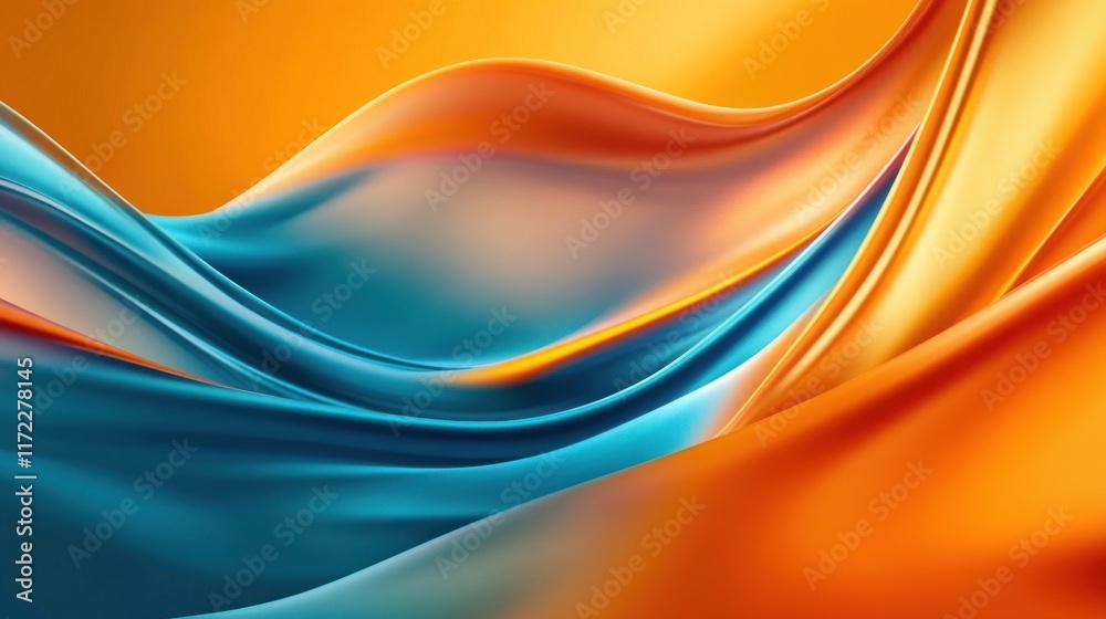 Abstract Flowing Blue and Orange Shapes Abstract Flowing Blue and Orange Shapes