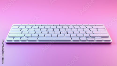 White Keyboard on Pink Background: A minimalist still life featuring a sleek white keyboard against a vibrant pink backdrop. The image exudes a modern and clean aesthetic.