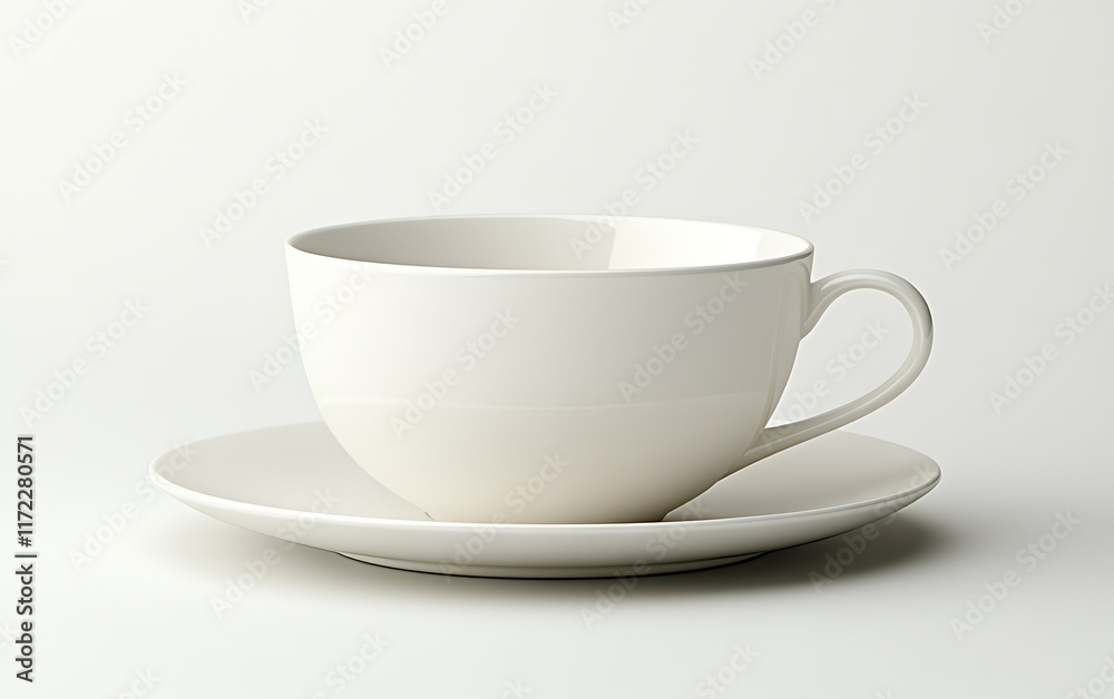 Empty teacup, saucer, white background, studio shot, for websites. Empty teacup, saucer, white background, studio shot, for websites.