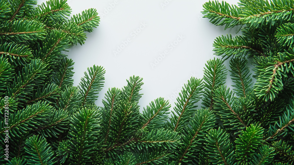 Christmas Evergreen Frame: Lush, vibrant fir branches create a festive frame, perfect for holiday greetings or winter-themed designs. The image evokes a sense of warmth and tradition. Christmas Evergreen Frame: Lush, vibrant fir branches create a festive frame, perfect for holiday greetings or winter-themed designs. The image evokes a sense of warmth and tradition.
