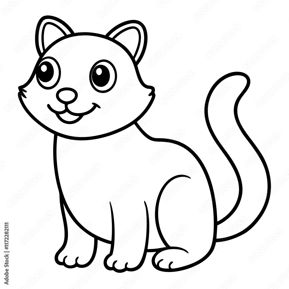 funny and cute animals line art vector illustration funny and cute animals line art vector illustration