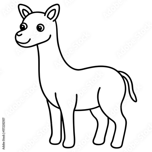  funny and cute animals line art vector illustration 