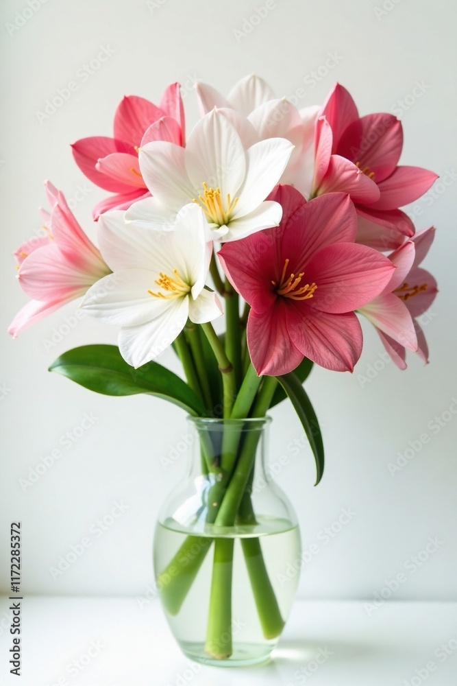 Tuberose flowers and stems in a vase on a white background, flowers, bouquet Tuberose flowers and stems in a vase on a white background, flowers, bouquet