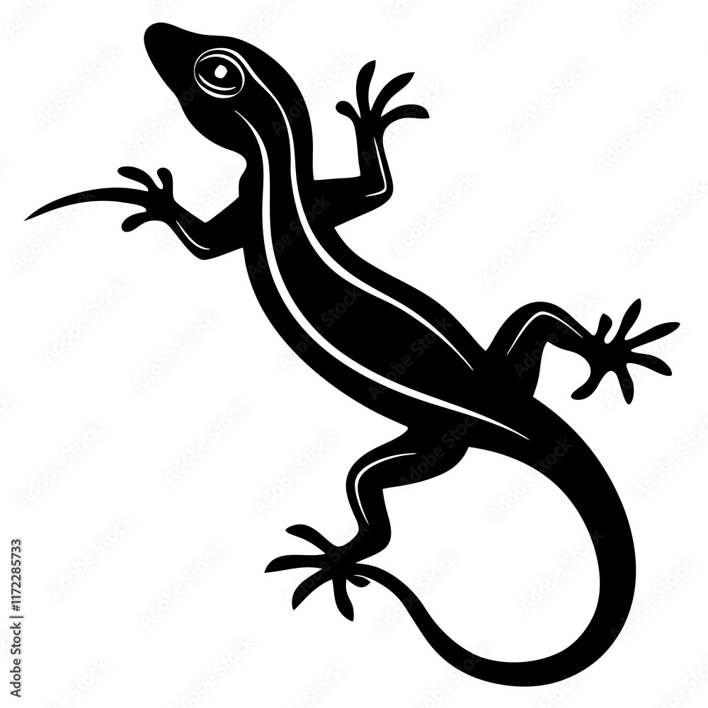 Fototapeta premium Stylized Lizard Drawing | Exotic Reptile Graphic for Wildlife Themes