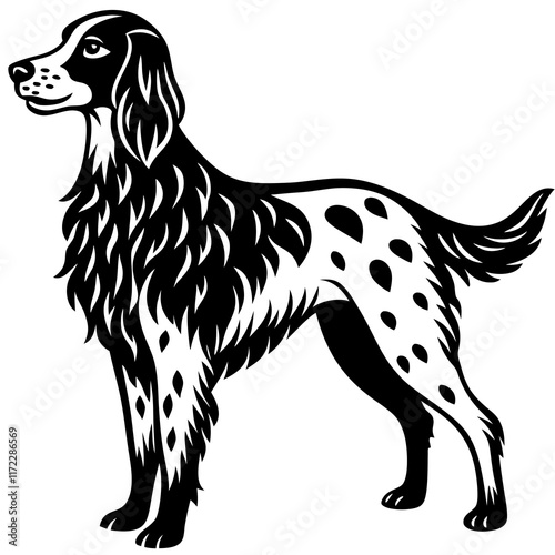 Setter Dog Logo | Detailed Canine Artwork for Pet & Animal Lovers
