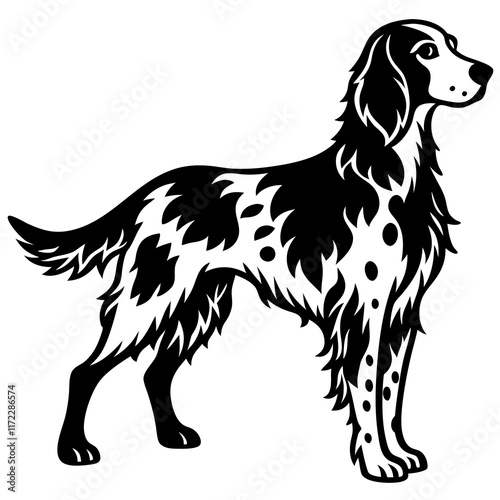 Vintage Dog Clipart | Stylish Hunting Dog Silhouette Design
