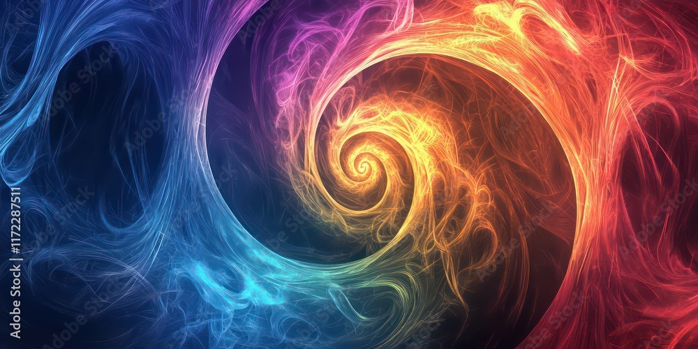 Fototapeta premium Abstract valentines vector background with swirls and glowing effects.