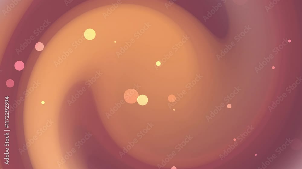 Maroon and orange circles on swirling brown background. Bright and energetic design suitable for backgrounds, patterns, textiles, and packaging.