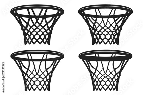 basketball net silhouette vector illustrator