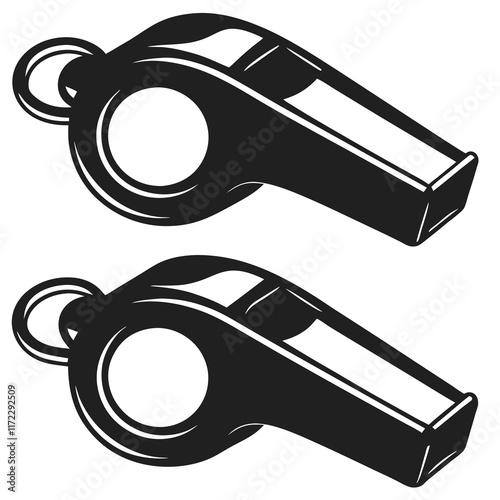 basketball Referee whistle silhouette vector illustrator