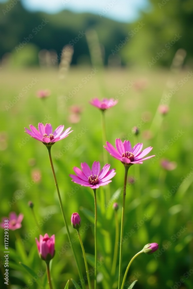 Thapsia villosa flowers blooming in a field of tall grasses, plant growth, springtime blooms, wildflowers Thapsia villosa flowers blooming in a field of tall grasses, plant growth, springtime blooms, wildflowers