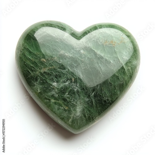 a green jade gem in the shape of a heart photo