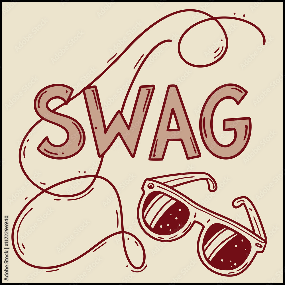 Swag Sunglasses Style Graphic T-Shirt Design Apparel Swag Sunglasses Style Graphic T-Shirt Design Apparel