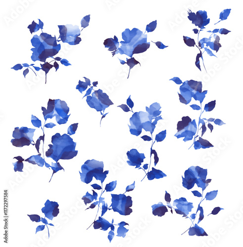 I drew flowers with a bleeding watercolor technique,