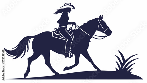 Cowgirl riding a horse silhouette 