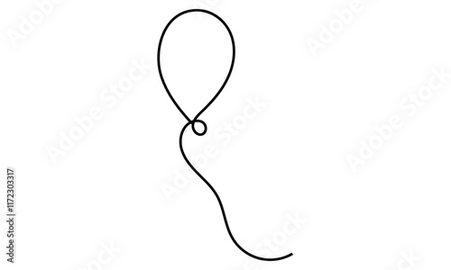 Abstract air balloon as line drawing on white background . EPS 10 . 