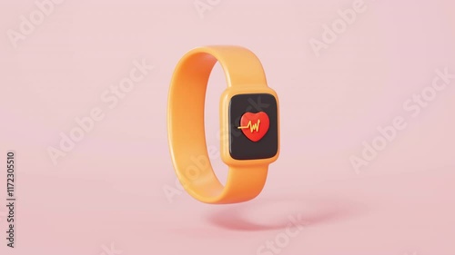 An animation of 3d rendering fitness title sports bracelet