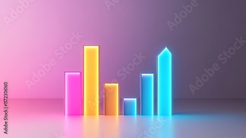 Colorful Neon Bar Graph on Gradient Background for Data Visualization Free Download Colorful Neon Bar Graph on Gradient Background for Data Visualization - GFXLoad