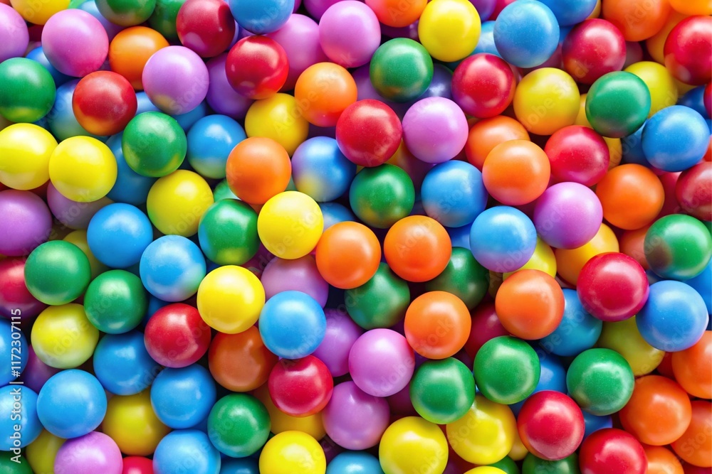 A bunch of colorful gumballs are piled on top of each other A bunch of colorful gumballs are piled on top of each other