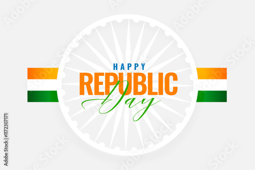 happy republic day holiday background with ashoka chakra photo