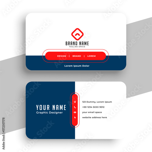 double sided professional visiting card template for individual info