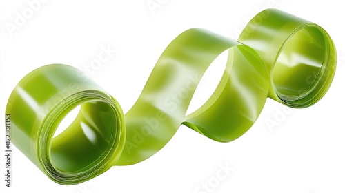 Wallpaper Mural A flexible, translucent green ribbon-like material, likely used for packaging or crafts. Torontodigital.ca
