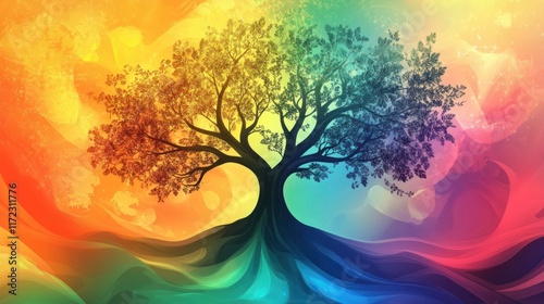 Tree of Colors - A Vibrant Artwork