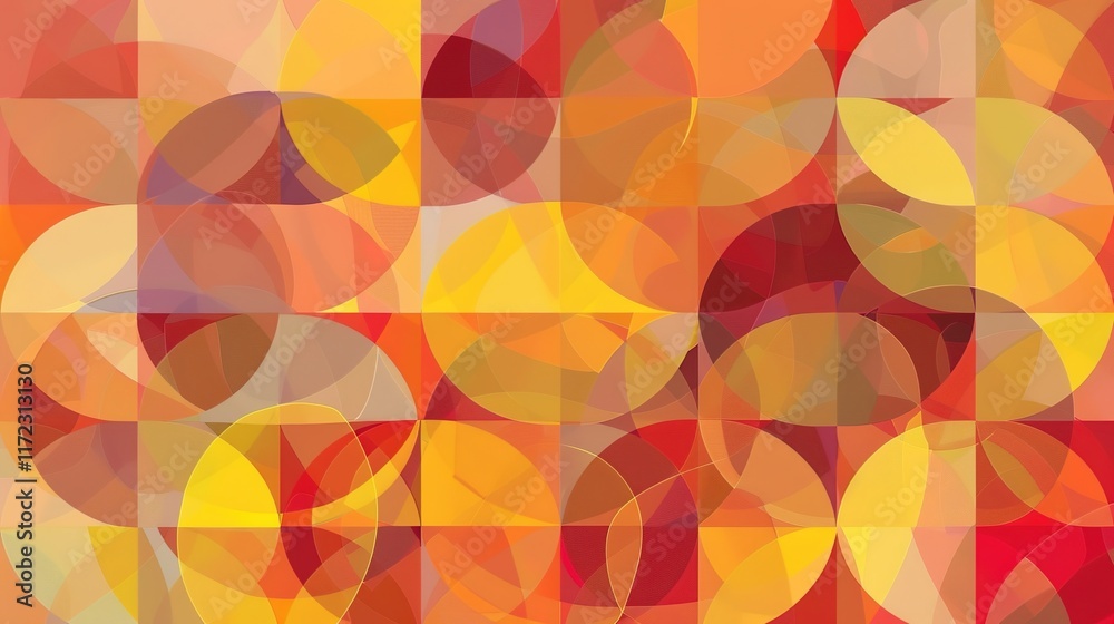 Red orange amber yellow abstract pattern background with various geometric shapes showing unique visual effects. Stunning combination of colors and shapes for decorative or creative uses. Red orange amber yellow abstract pattern background with various geometric shapes showing unique visual effects. Stunning combination of colors and shapes for decorative or creative uses.
