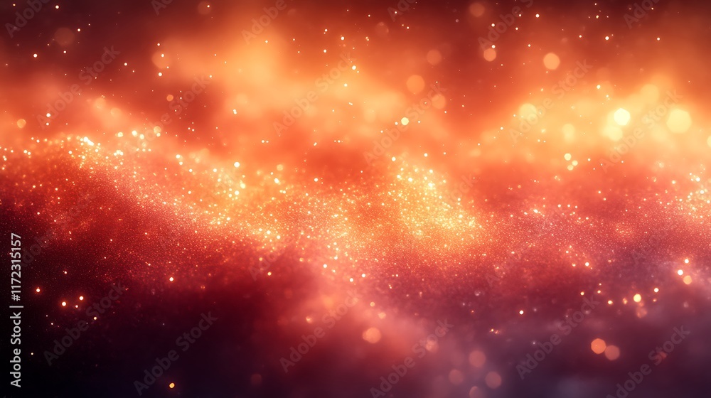 Abstract orange and red glowing particles background. Abstract orange and red glowing particles background.