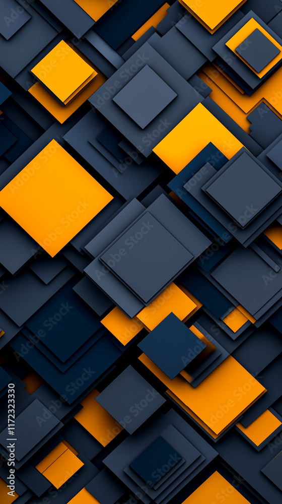 A colorful image of squares in blue and yellow A colorful image of squares in blue and yellow