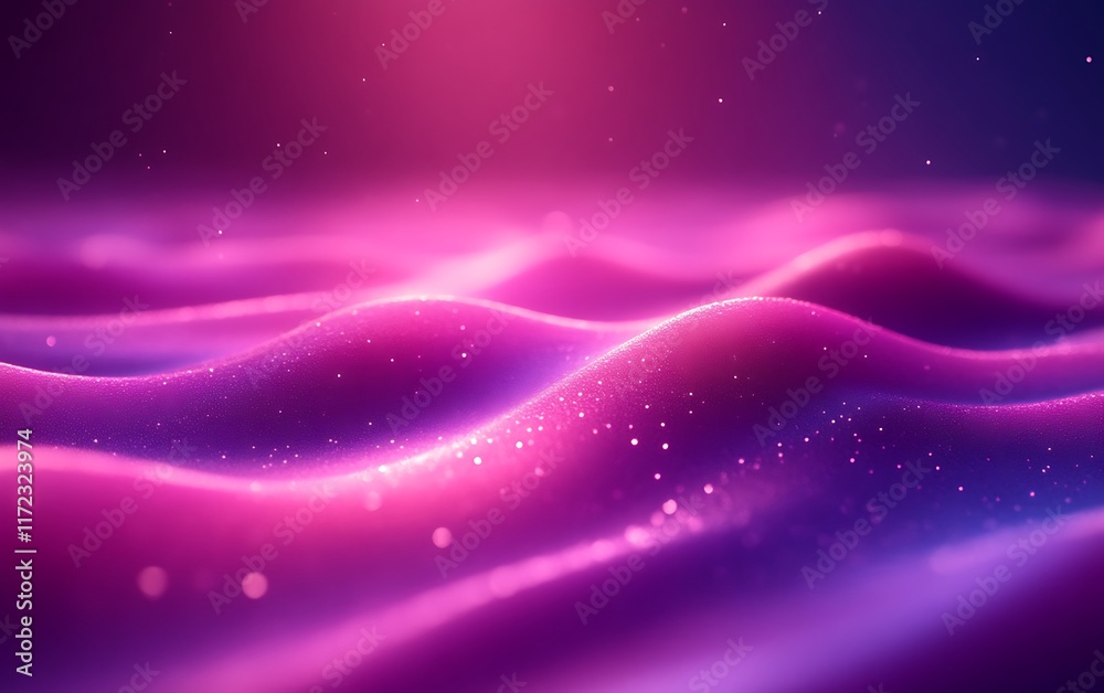Fototapeta premium Abstract pink and purple glowing waves. (1)