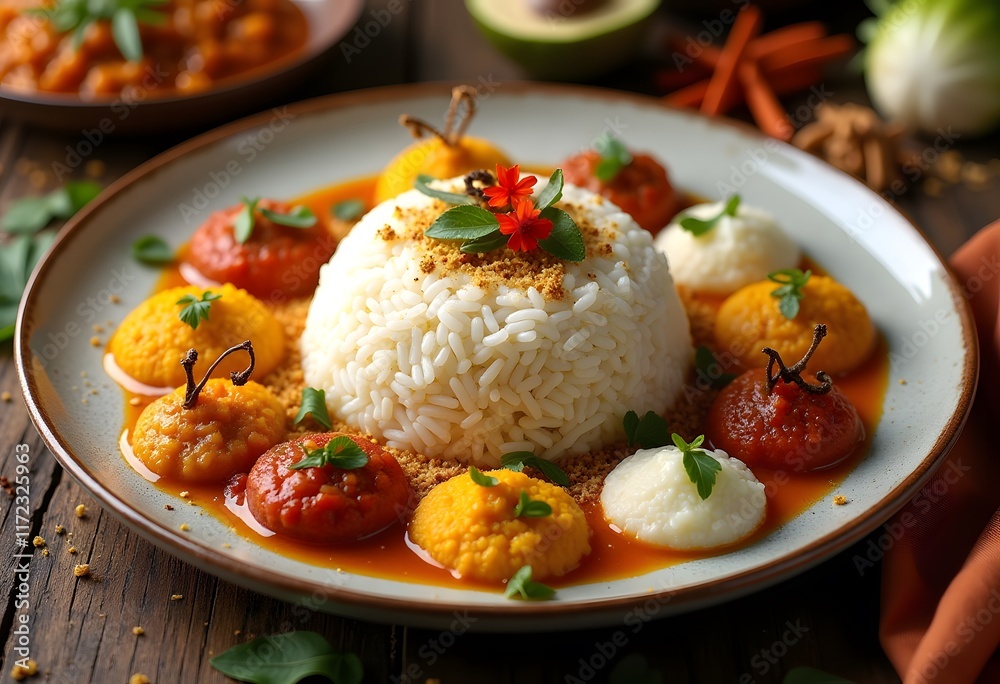 Exquisite Rice and Curry Plating - A Feast for the Senses Exquisite Rice and Curry Plating - A Feast for the Senses
