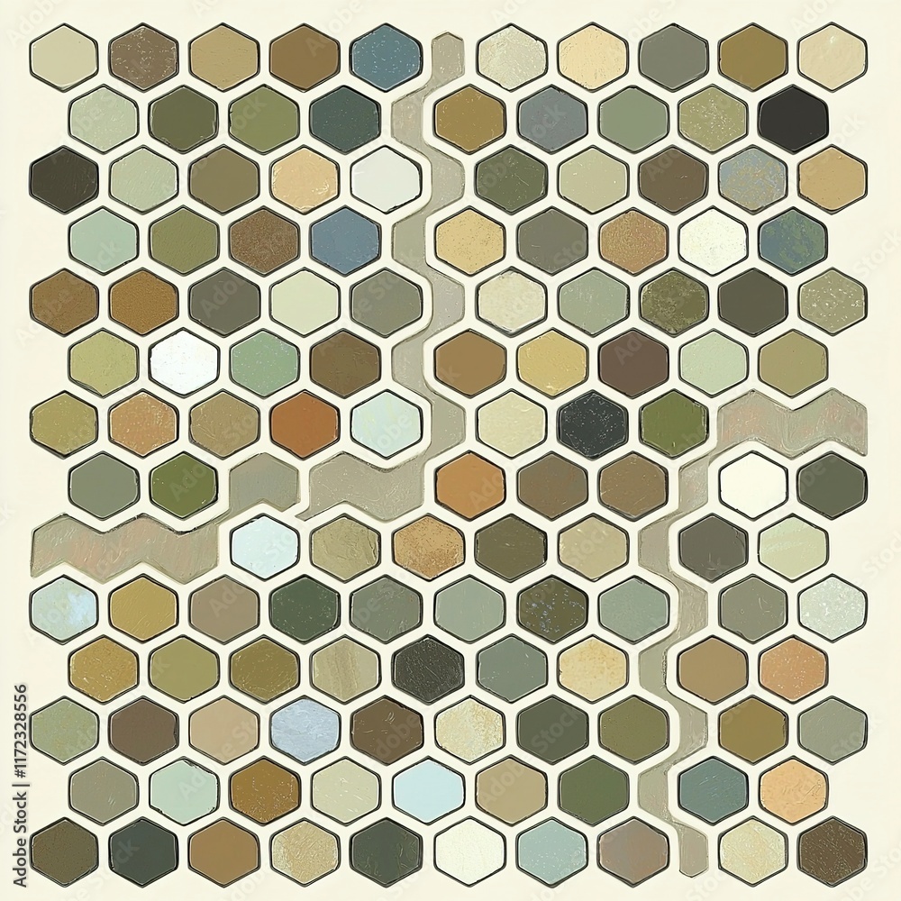 Abstract Hexagon Pattern With Earthy Tones Abstract Hexagon Pattern With Earthy Tones