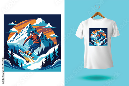 Winter sports Typography t shirt design vector illustration photo