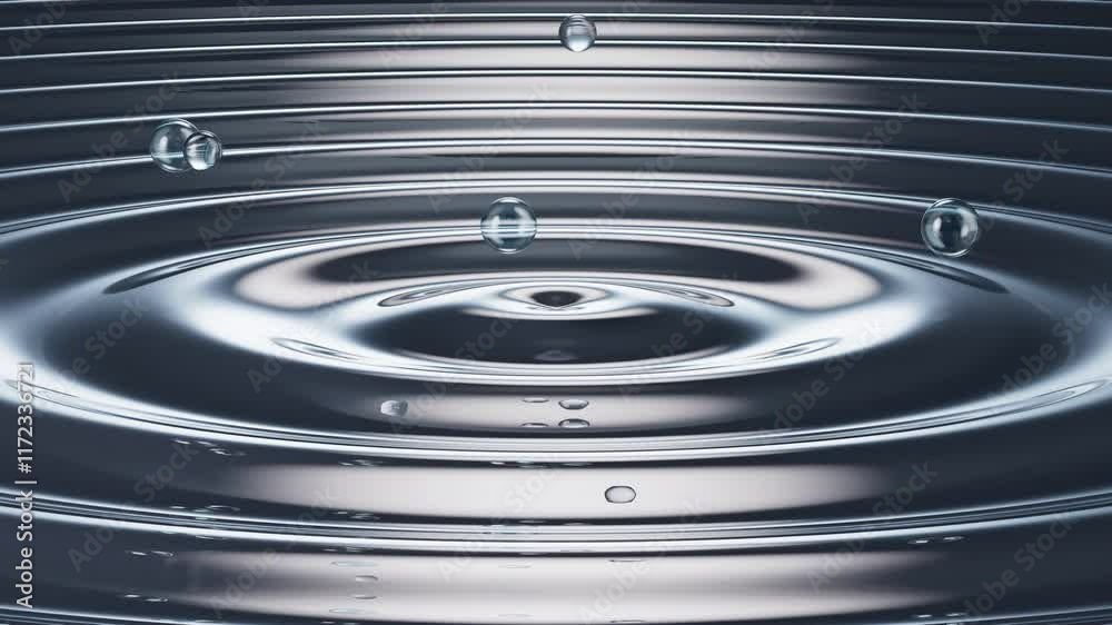 An animation of circular water ripple,3d rendering ,3D rendering