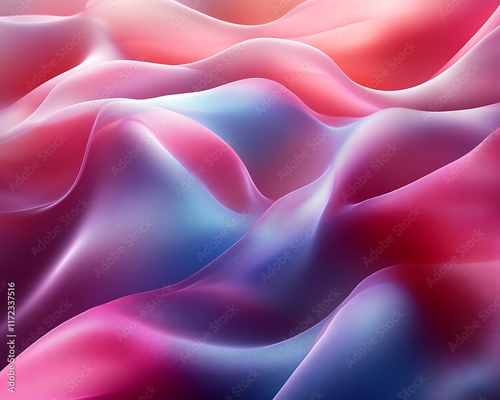 Obraz premium Abstract pink, blue, and red wave background.