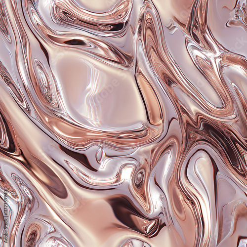 Copper Liquid Metal Seamless Pattern