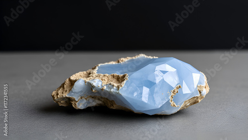 blue chalcedony mineral specimen stone rock gem quartz crystal photo