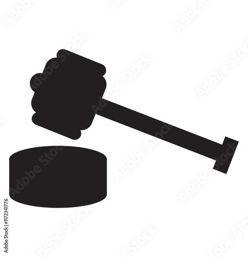 Print Gavel icon set. judge gavel icon vector. law icon vector. auction hammer