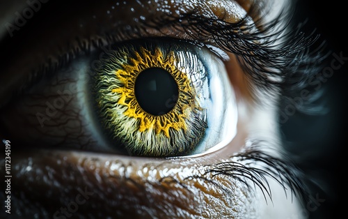 A conceptual image of a persons eye with a moneyfilled iris, representing the venal or sellout mentality in a thoughtprovoking and powerful way photo