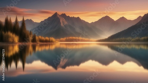 sunrise over the lake