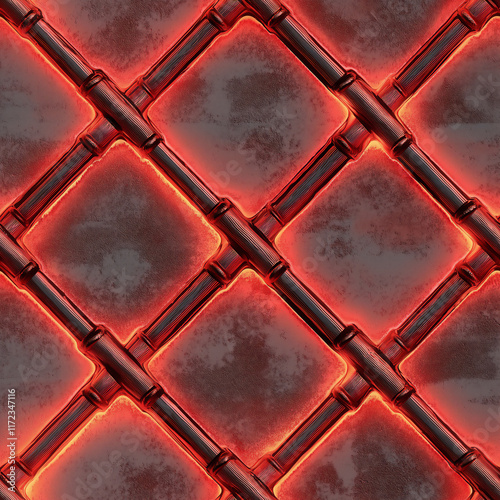 Red Tile Texture Seamless Pattern