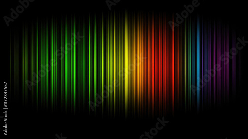 Vibrant Color Spectrum with Light Stripes on Black Background