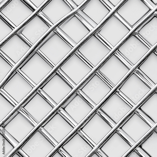Silver Mesh Grid Seamless Pattern