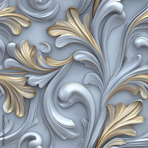 Silver Swirl Seamless Pattern