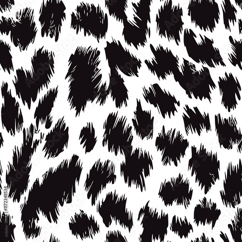 White Black Leopard Seamless Pattern