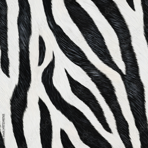 White Black Zebra Seamless Pattern