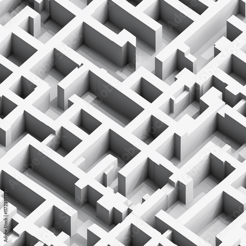 White Labyrinth Seamless Pattern