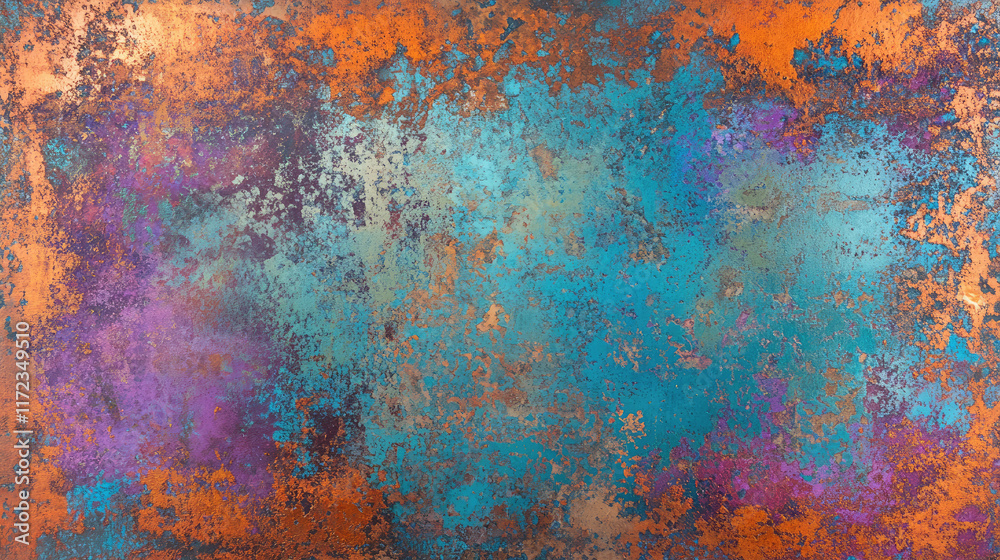 Vibrant Abstract Textured Background with Blue, Copper, and Purple Shades Vibrant Abstract Textured Background with Blue, Copper, and Purple Shades