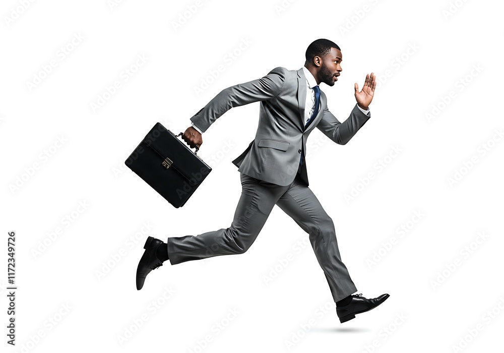 running businessman isolated on white background PNG. cutout running businessman isolated on white background PNG. cutout